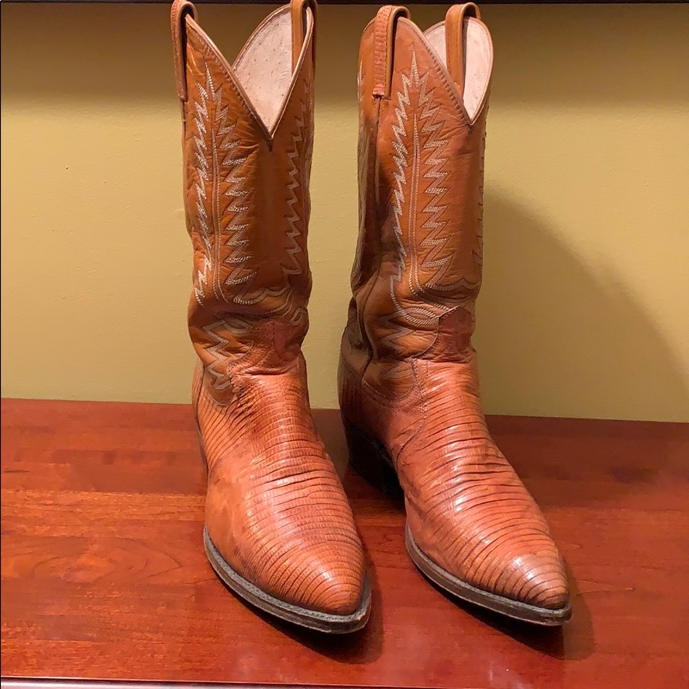 DAN POST LIZARD SKIN Cowboy Boots 9 1/2 EW